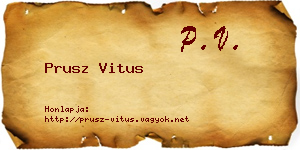 Prusz Vitus névjegykártya